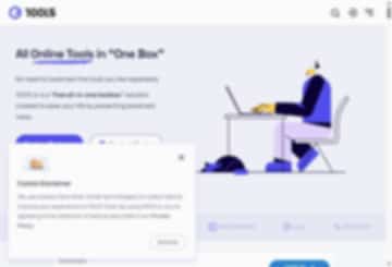 A blurred free-tools website landing page, one of many near-identical ones