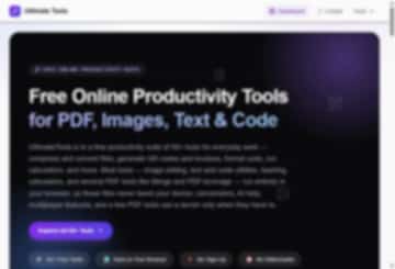 A blurred free-tools website landing page, one of many near-identical ones